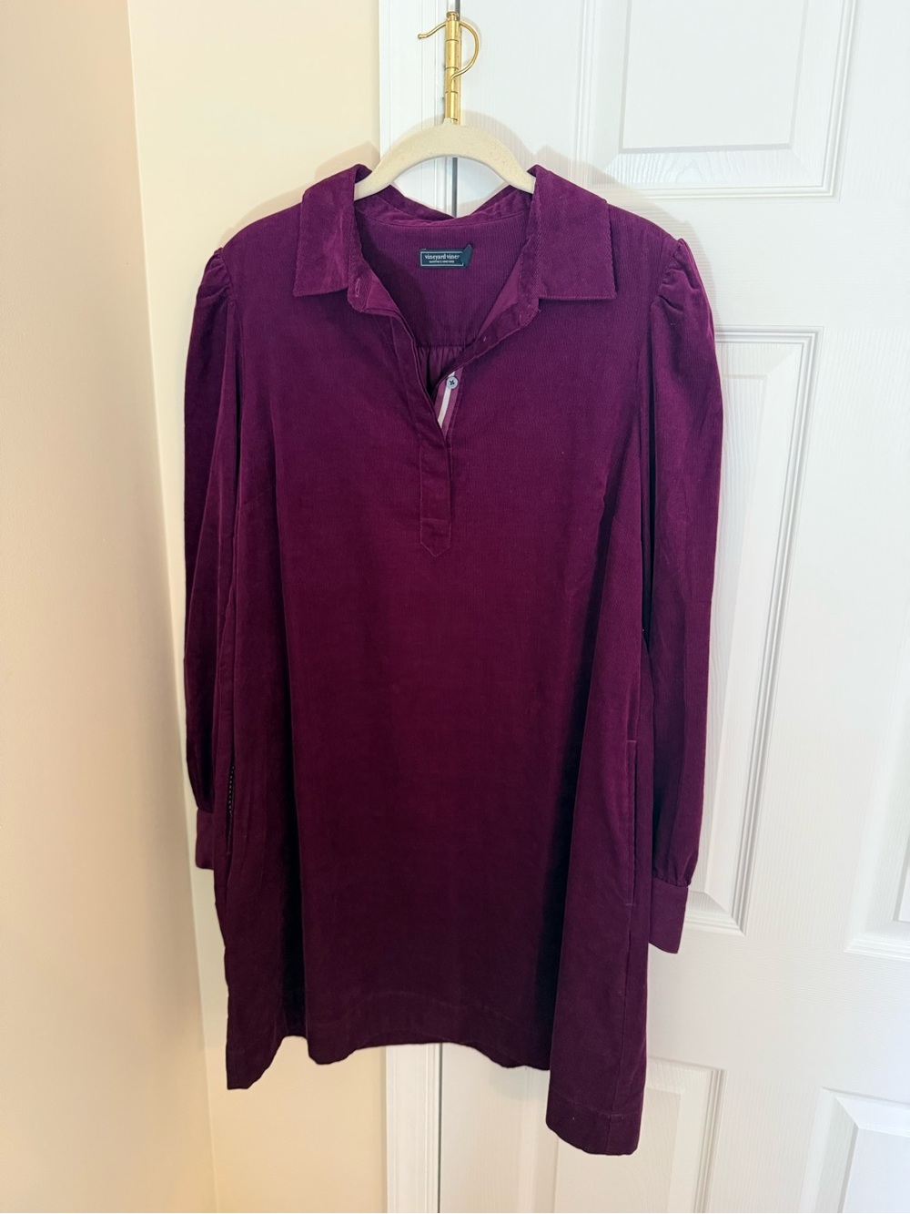 💕NWOT Vineyard Vines Plum Long-Sleeve Collared Tunic Dress